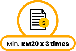 Min. RM20 x 3 times
