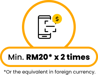 Min. RM20 x 2 times
